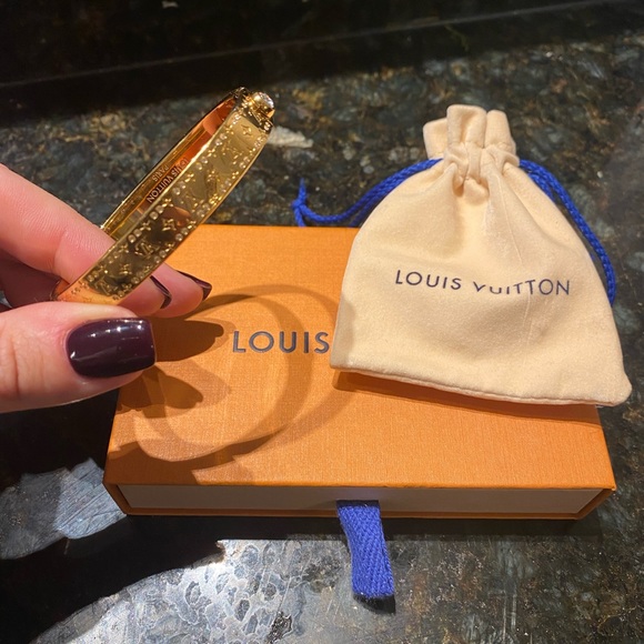 Authentic LOUIS VUITTON Nanogram Strass Bracelet Gold Metallic - Picture 7 of 8